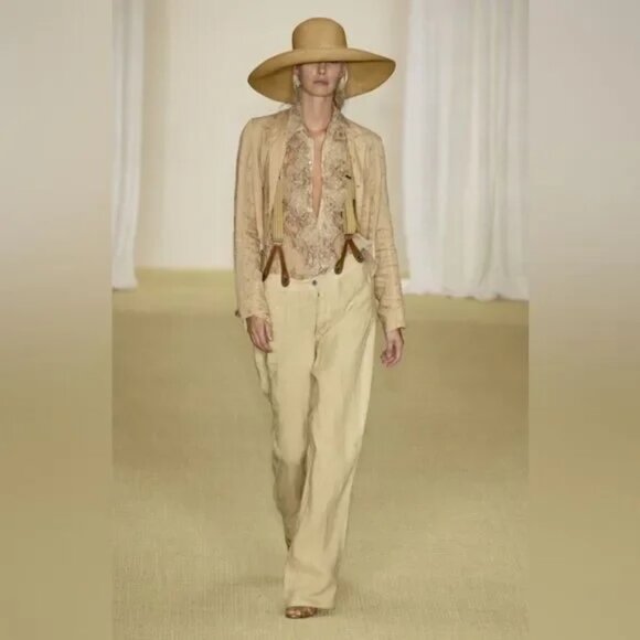 Ralph Lauren Spring 2003 Runway Collection Wallpaper Floral Mesh Knit Blouse - Picture 5 of 15